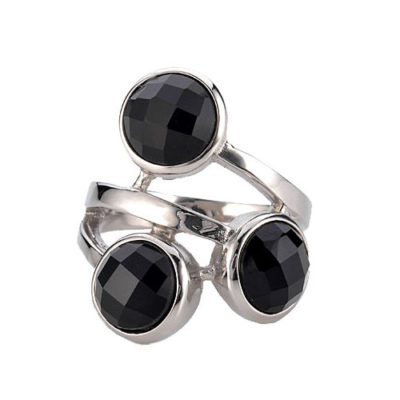 agata onyx stainless steel ring