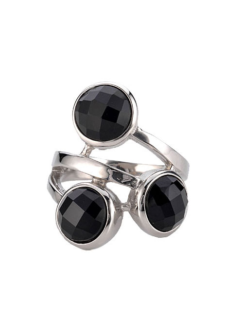 agata onyx stainless steel ring