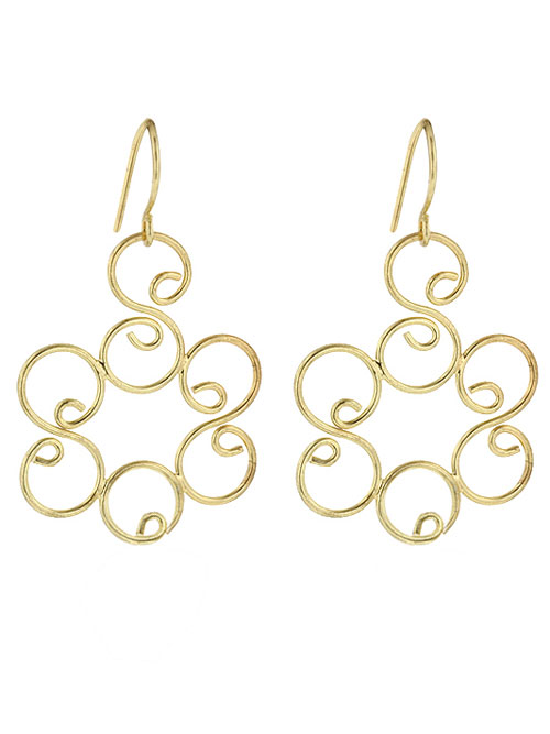 camellia gold earrings
