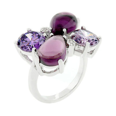 Elizabeth purple silver cocktail ring