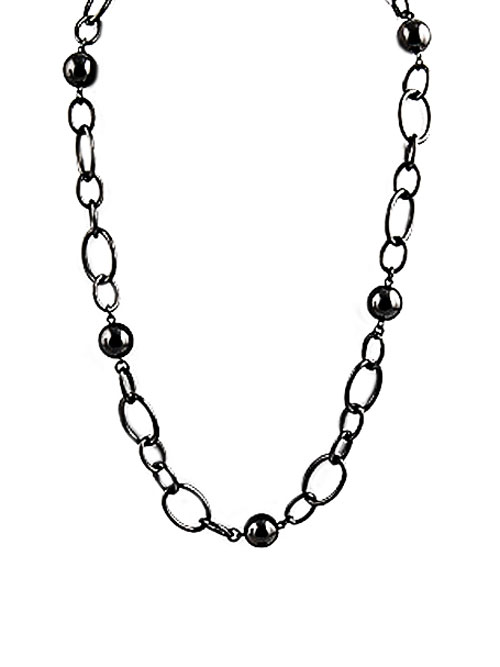 alma and co black chain links statement necklace