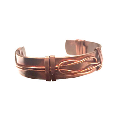 copper love knot cuff bracelet alma and co