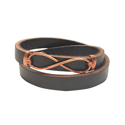 belt & wire infinity leather bracelet for alma and co