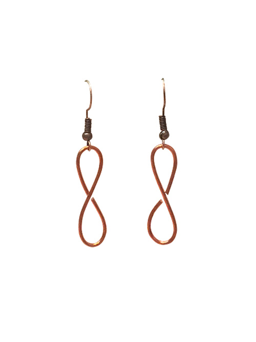 infinity copper earrings by belt & wire for alma and co