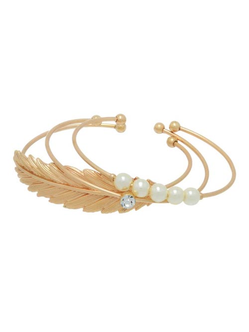 alma and co bellisima stacking bracelets pearl gold cuff