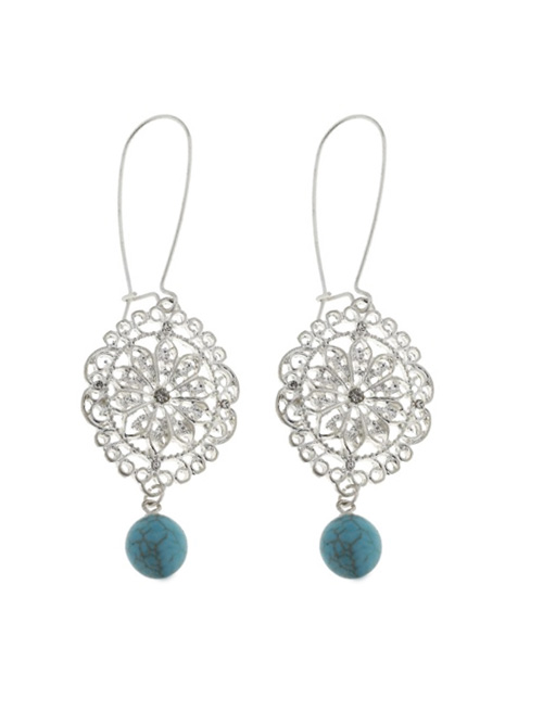 alma and co turquoise earrings with silver filigree